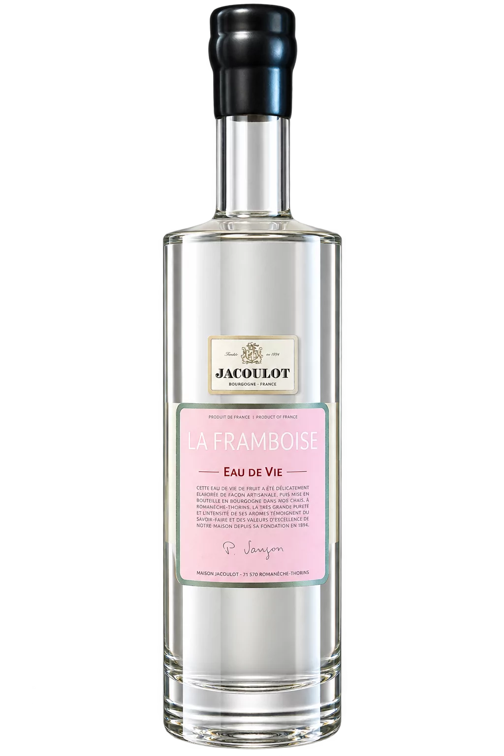 Eau-de-vie La Framboise, Jacoulot — bouteille 50 cl