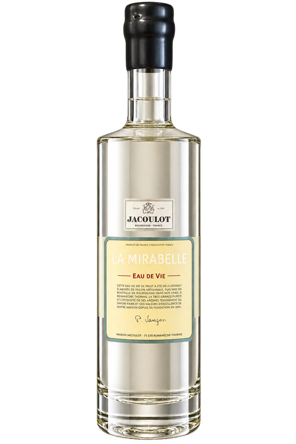 Eau-de-vie La Mirabelle, Jacoulot — bouteille 50 cl