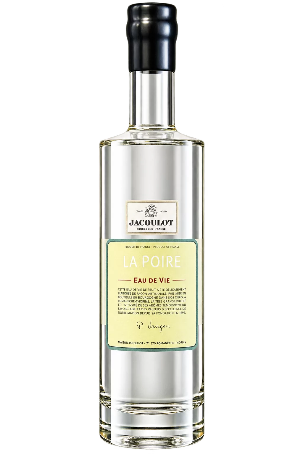 Eau-de-vie La Poire, Jacoulot — bouteille 50 cl