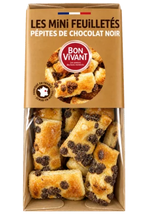 Les Mini Feuilletés Pépites de Chocolat Noir, Bon Vivant — sachet 75 g