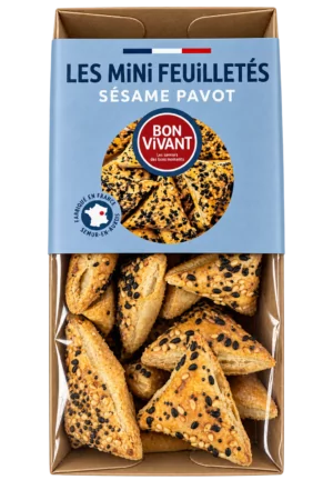 Les Mini Feuilletés Sésame Pavot, Bon Vivant — sachet 60 g