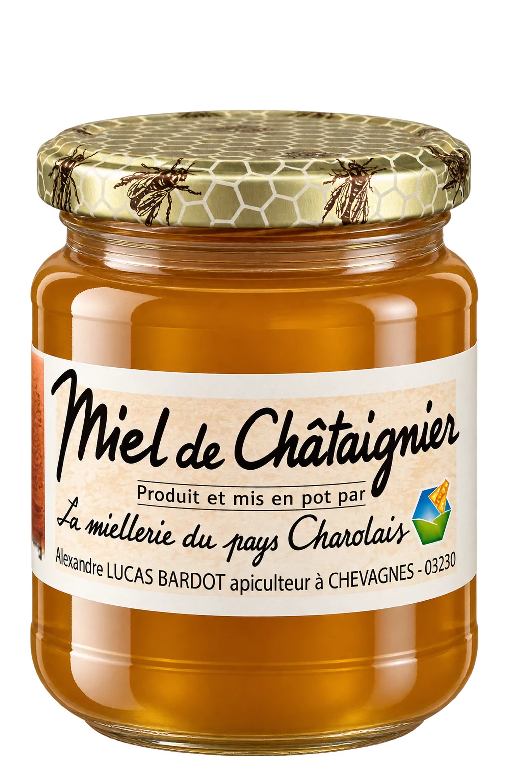 Miel de Châtaignier, La Miellerie du Pays Charolais — pot 250 g