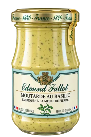 Moutarde au basilic, Edmond Fallot — pot 205 g