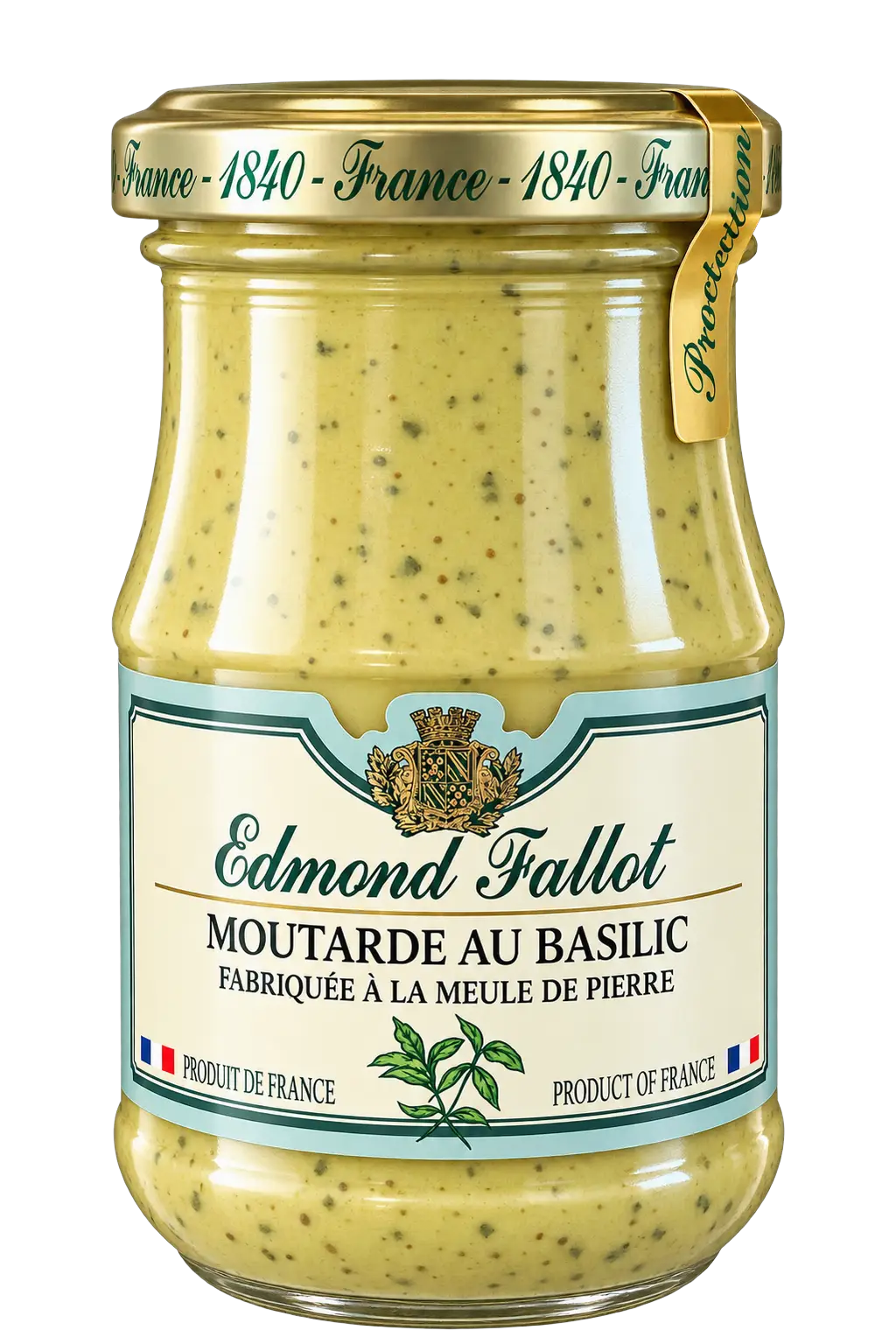 Moutarde au basilic, Edmond Fallot — pot 205 g