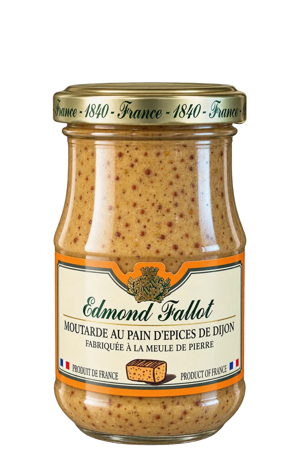 Moutarde au pain d'épices de Dijon, Edmond Fallot — pot 105 g