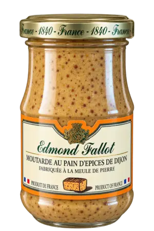 Moutarde au pain d'épices de Dijon, Edmond Fallot — pot 205 g