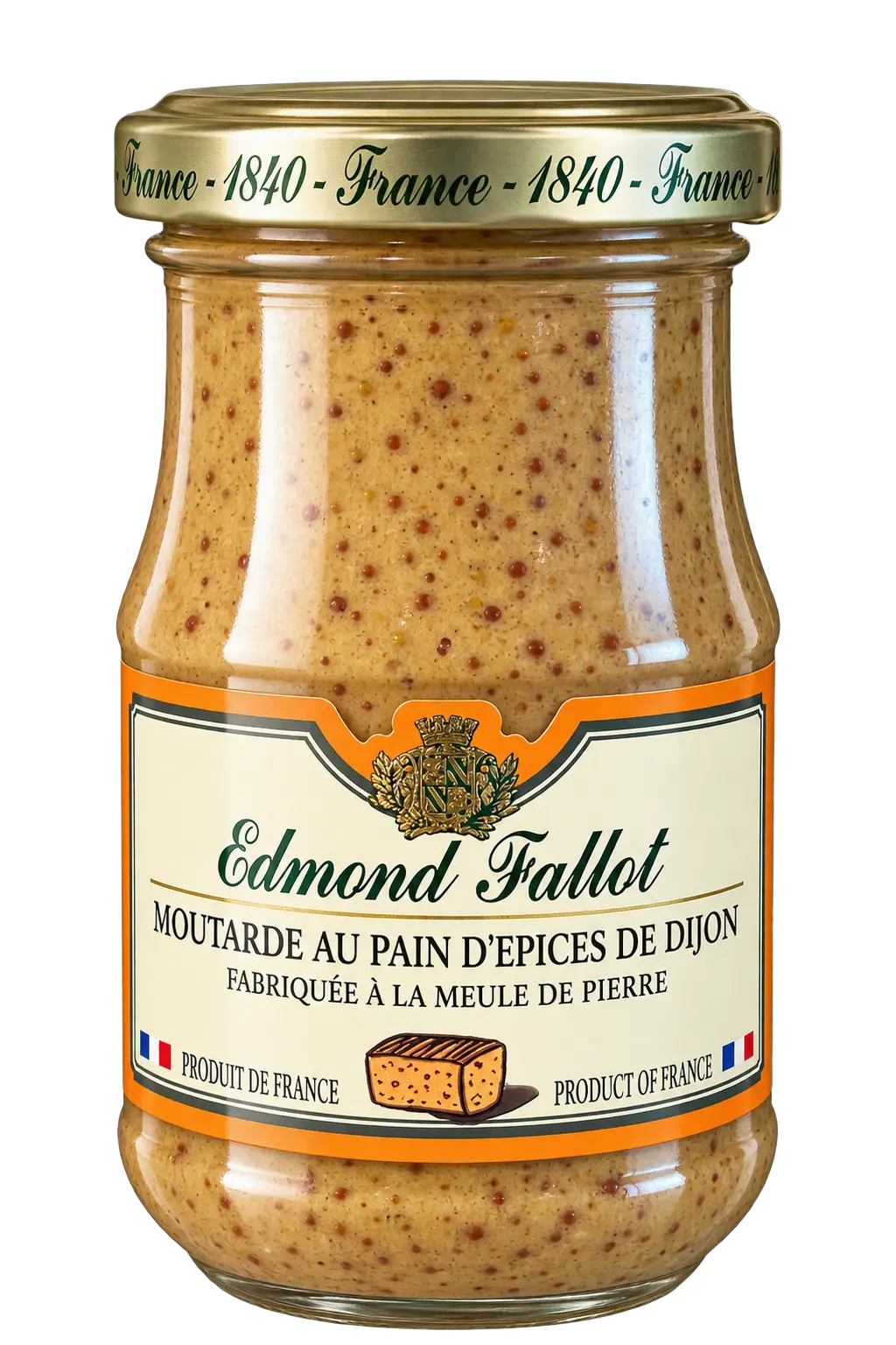 Moutarde au pain d'épices de Dijon, Edmond Fallot — pot 205 g