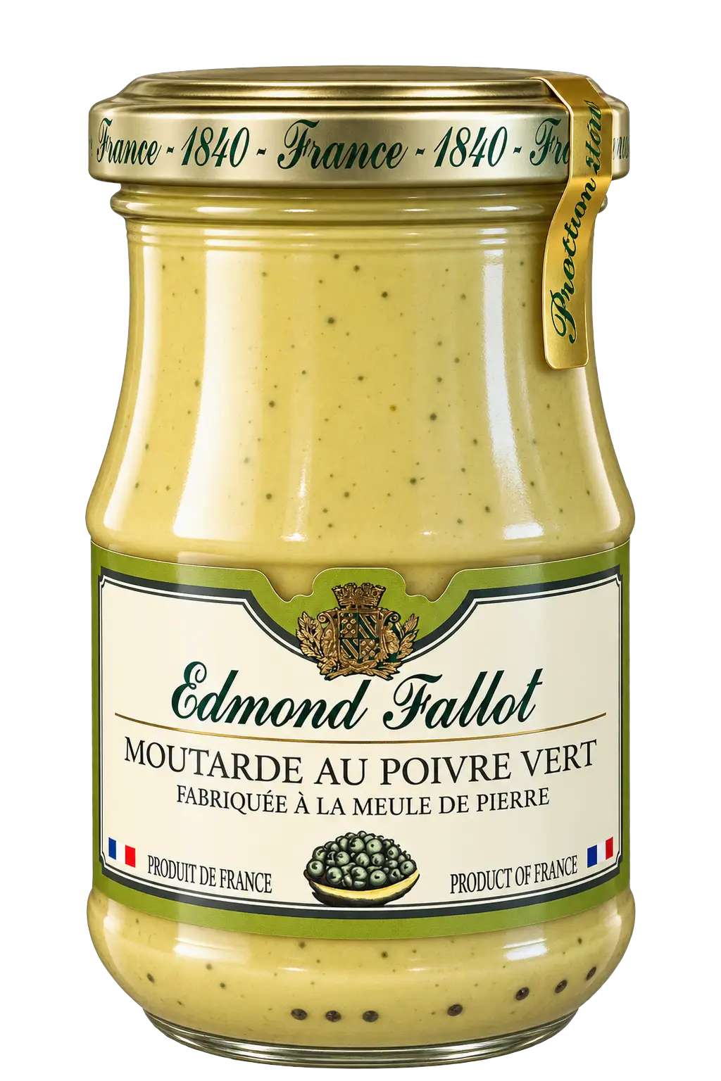 Moutarde au poivre vert, Edmond Fallot — pot 205 g