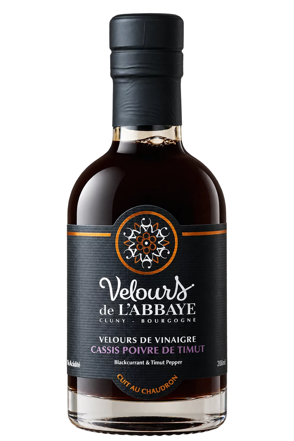 Velours Cassis Poivre de Timut, Velours de l’Abbaye — flacon 200 ml
