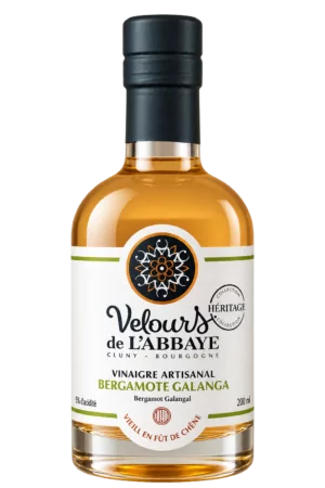 Vinaigre Bergamote Galanga Héritage, Velours de l’Abbaye — flacon 200 ml