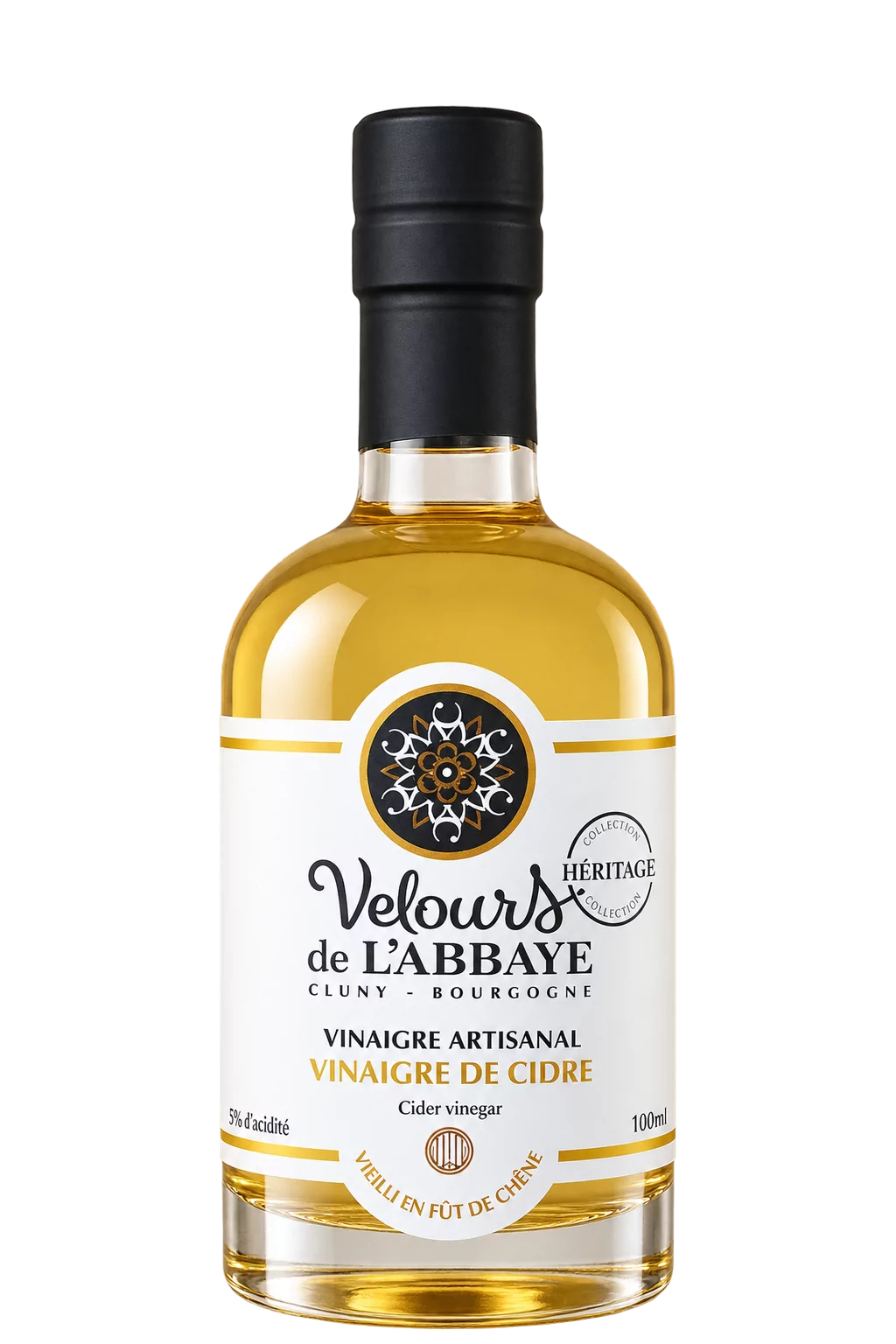 Vinaigre de Cidre Héritage, Velours de l’Abbaye — flacon 100 ml