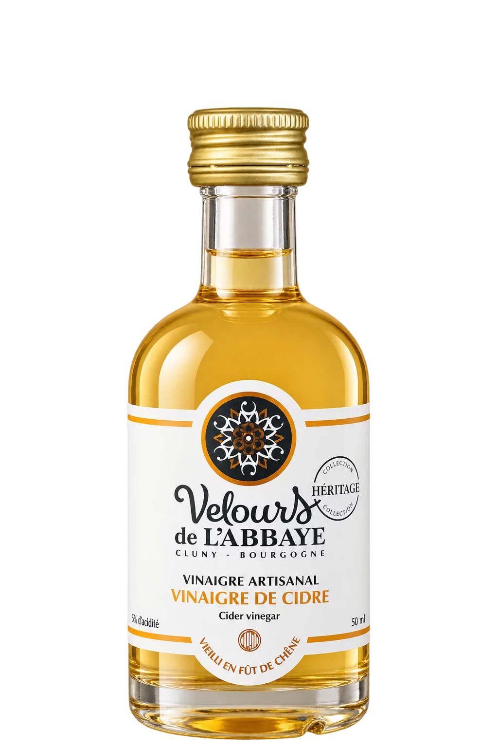 Vinaigre de Cidre Héritage, Velours de l’Abbaye — flacon 50 ml