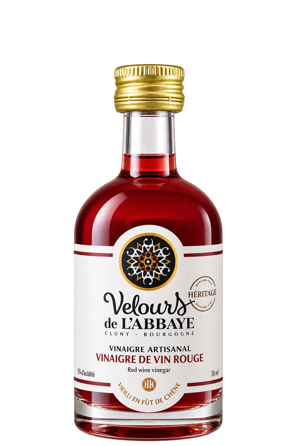 Vinaigre de Vin Rouge Héritage, Velours de l’Abbaye — flacon 50 ml
