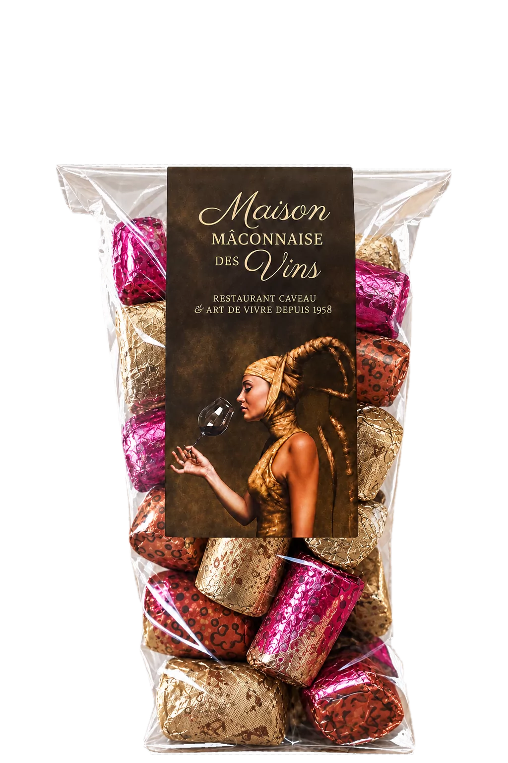 Bouchons Mâconnais à l’alcool de framboise — sachet 150 g